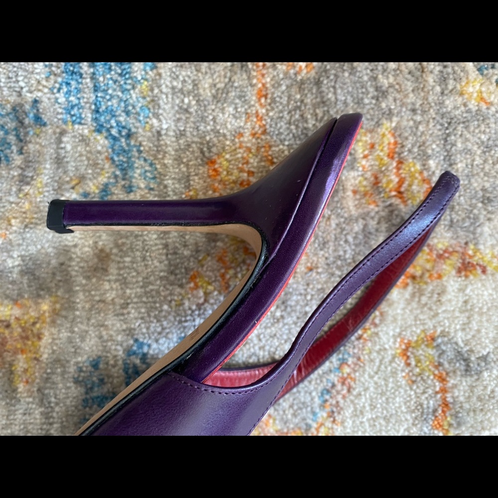 Kate Spade calf leather Glacial Slingback pump in Grape Purple - Picture 10 of 13